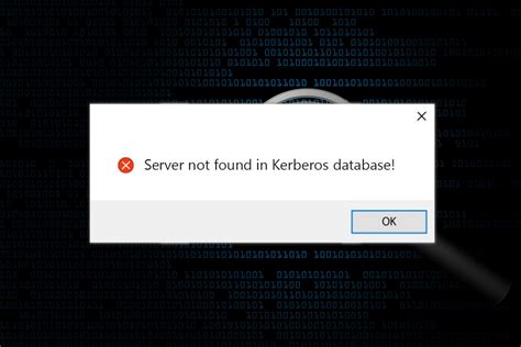 It indicates, "Click to perform a search". . Server not found in kerberos database